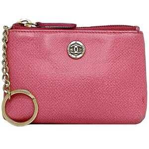 Chanel Key Ring Pouch Pink Coco Mark Leather Wallet